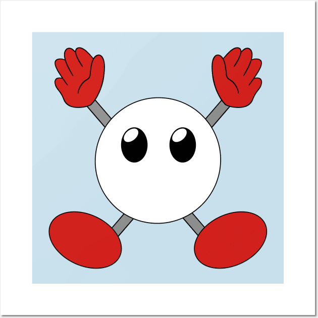 Round Boi In White And Red Wall Art by AislingKiera